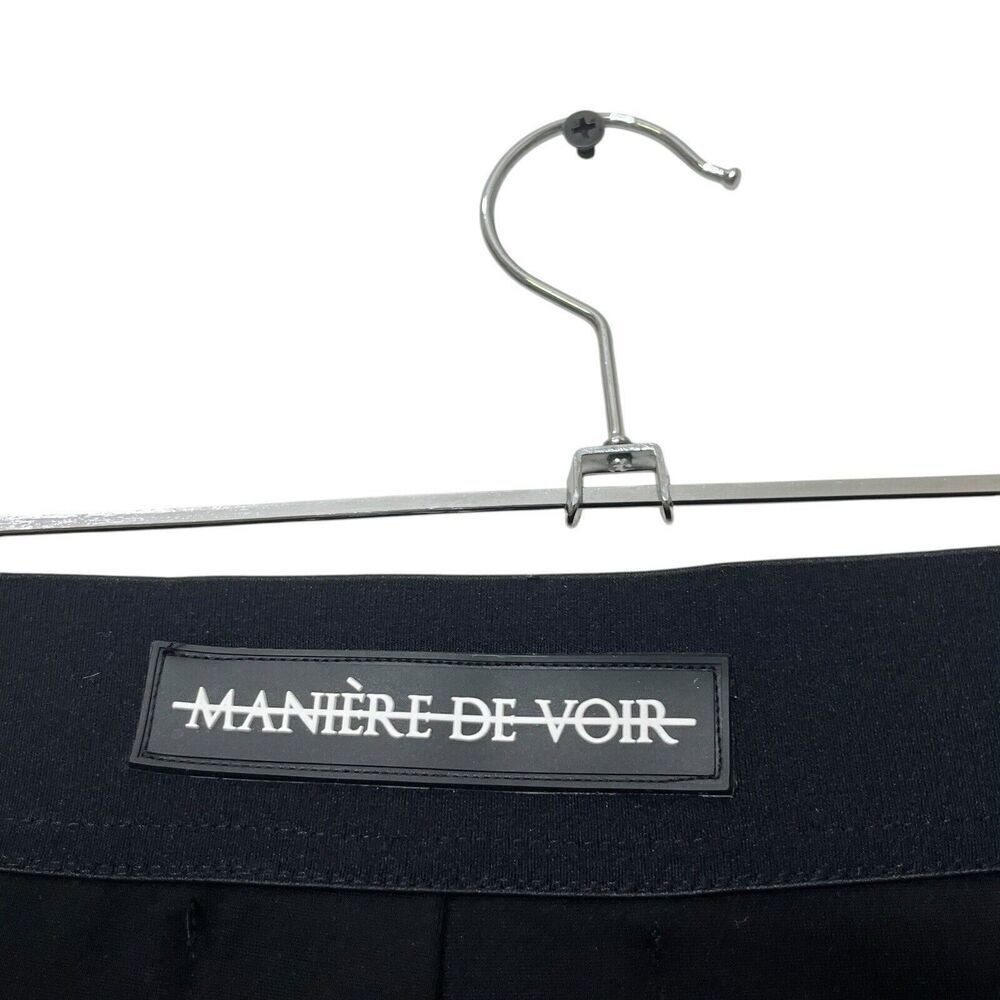 Maniere De Voir Compression Leggings Women's Size 14 Black White Trim High Rise - Picture 8 of 12